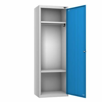 Pure High Capacity 1 Door Locker, Silver Carcass, Blue Door
