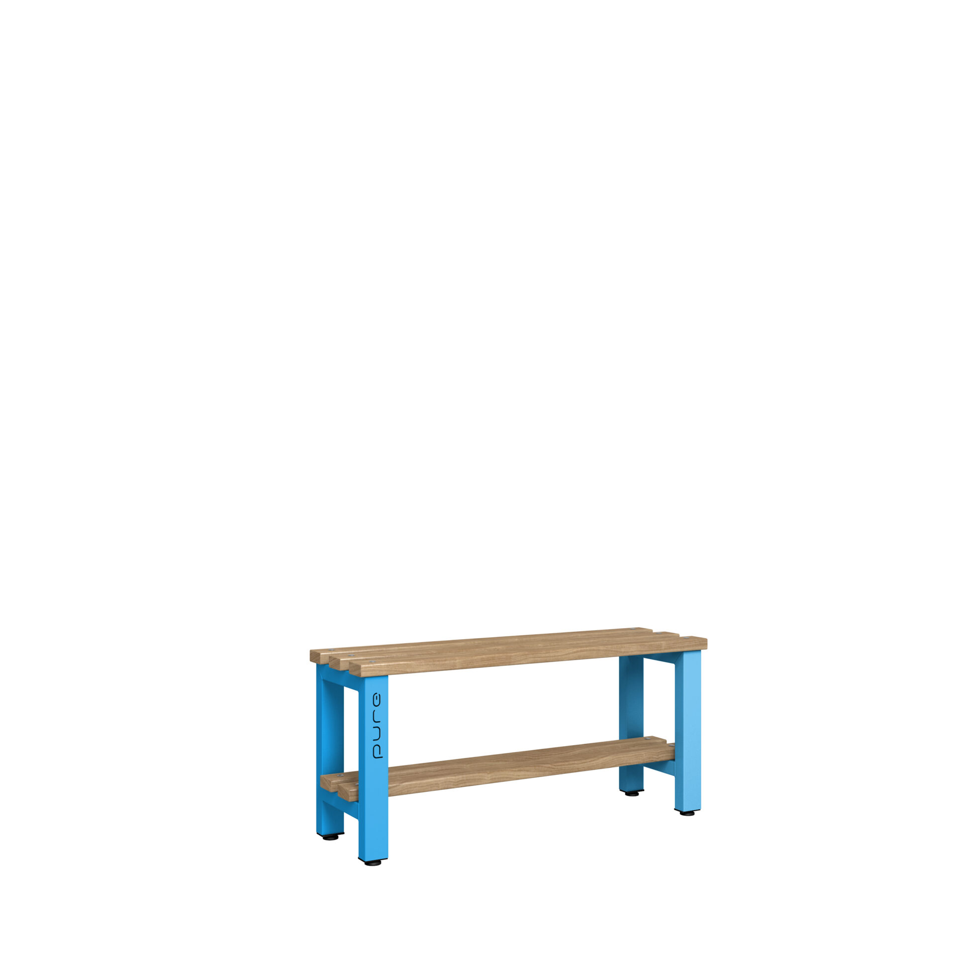 Pure Bench with Shelf Blue