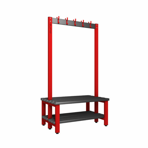 Pure Carbon Zero Double Sided 1000mm 10 Hook Bench With Shoe Shelf
