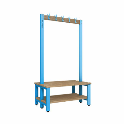 Pure 1000 Hook Bench Wood Shelf Dbl Cornflower Blue