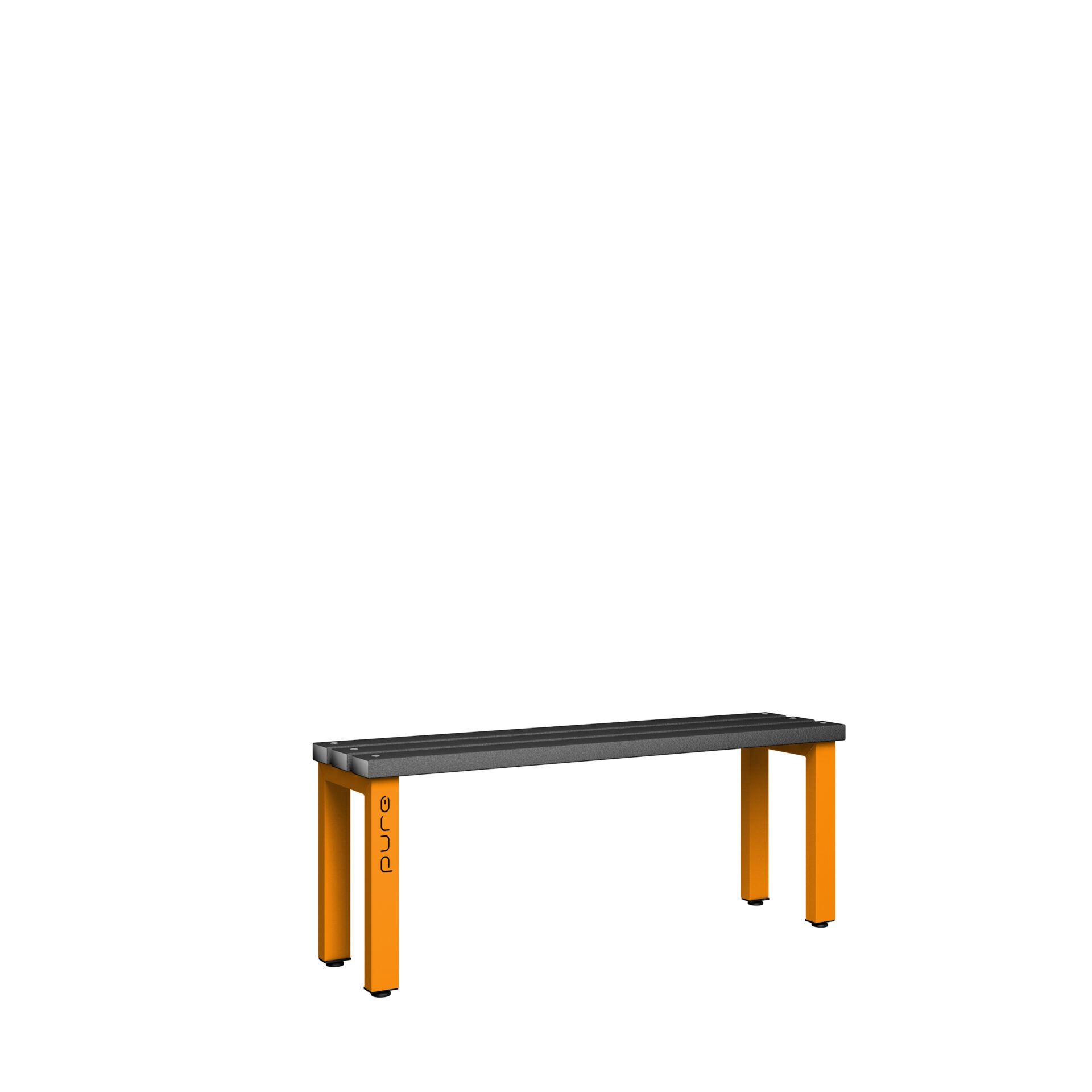 Pure Carbon Zero Single Sided 1200mm Standard Bench - Magma Orange / Black Polymer