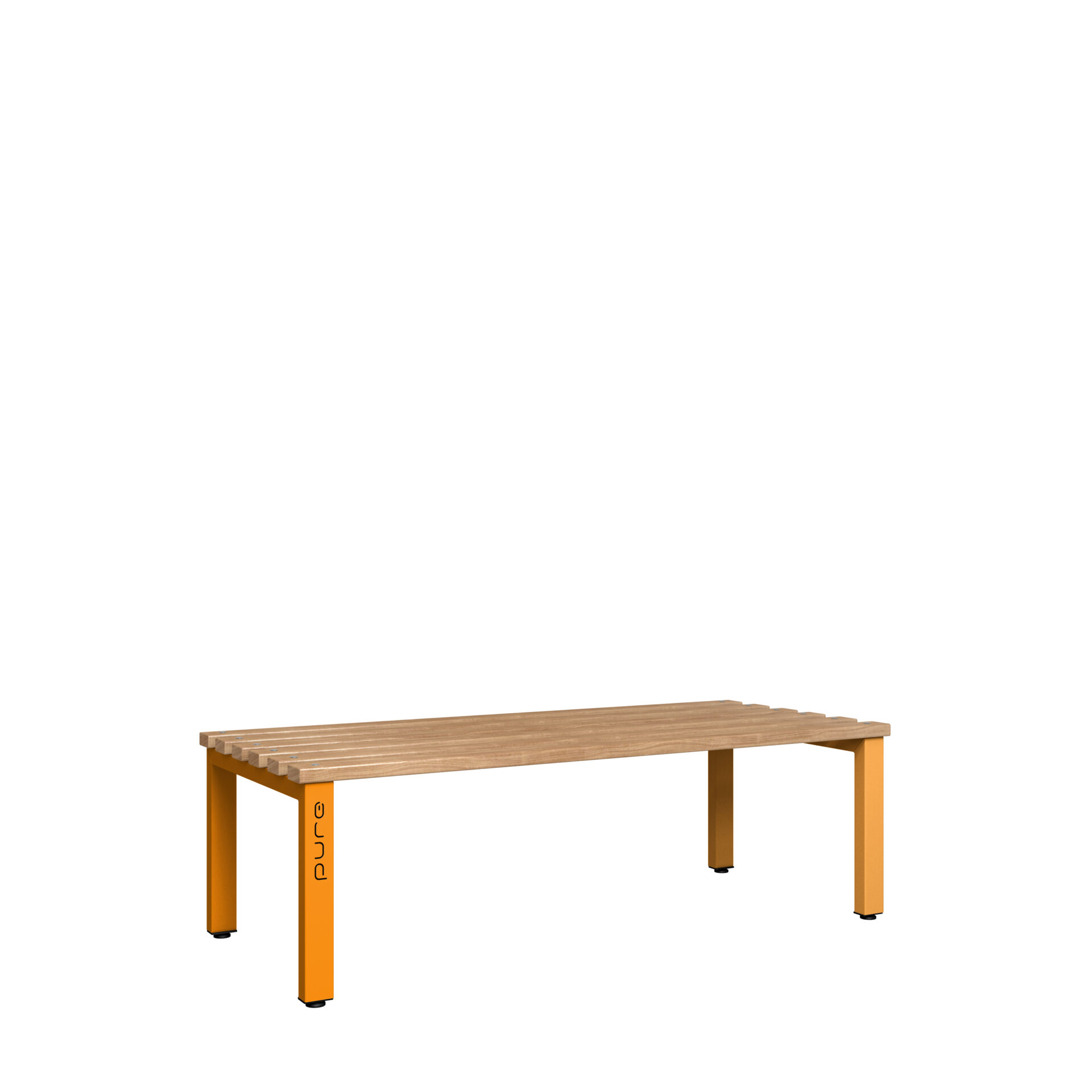 Pure Carbon Zero Double Sided 1500mm Standard Bench - Magma Orange / Solid Timber
