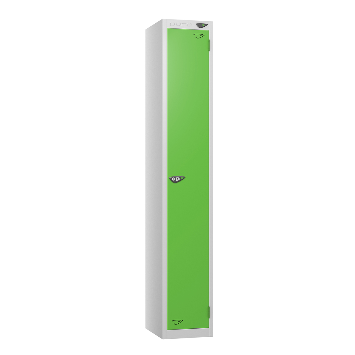 Pure Carbon Zero 1 Door Locker, Silver Carcass, Green Door