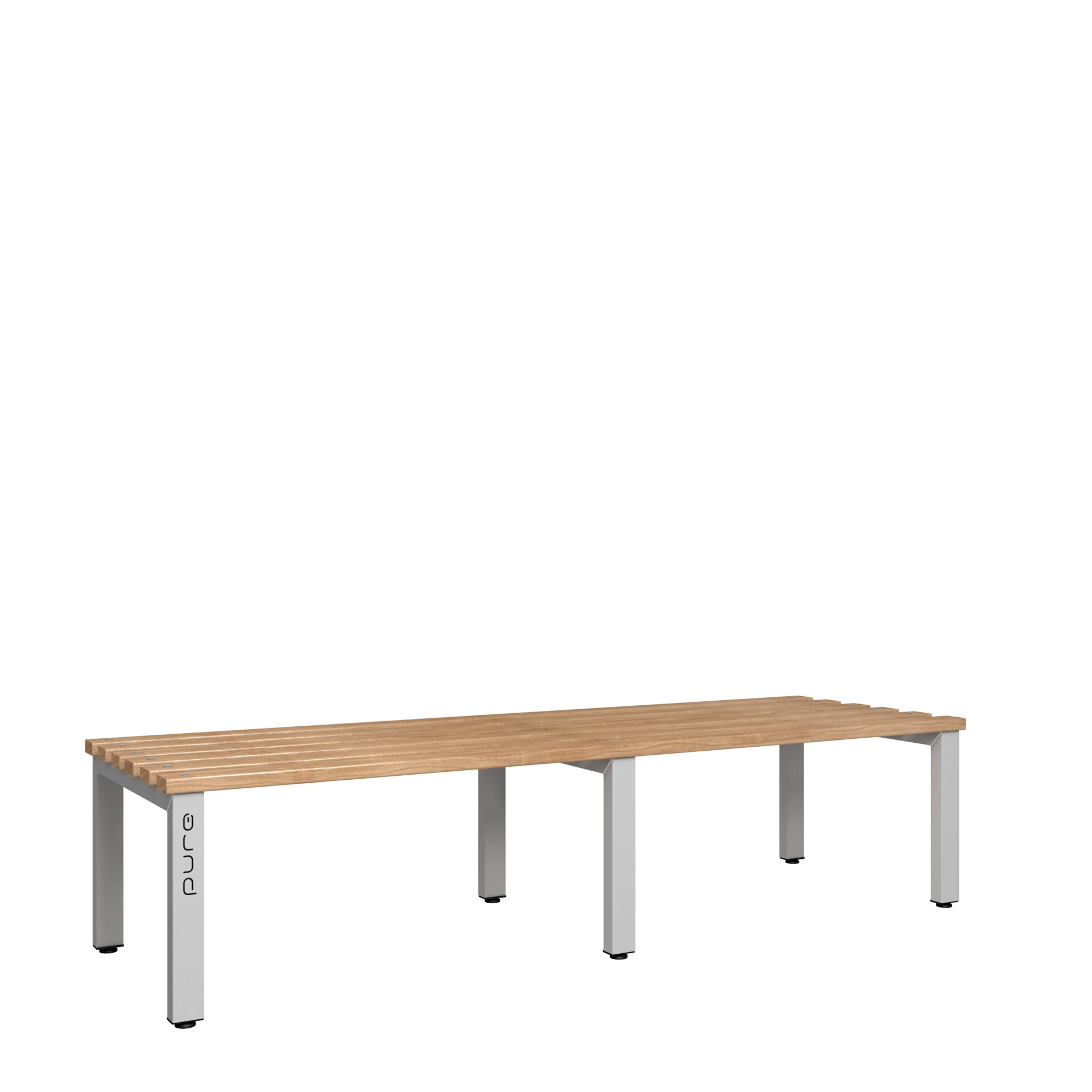 Pure Carbon Zero Double Sided 2000mm Standard Bench - Pearl Silver / Solid Timber
