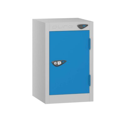 Pure Compact Quarto 1 Door 1 Comp Locker, Silver Carcass, Blue Door