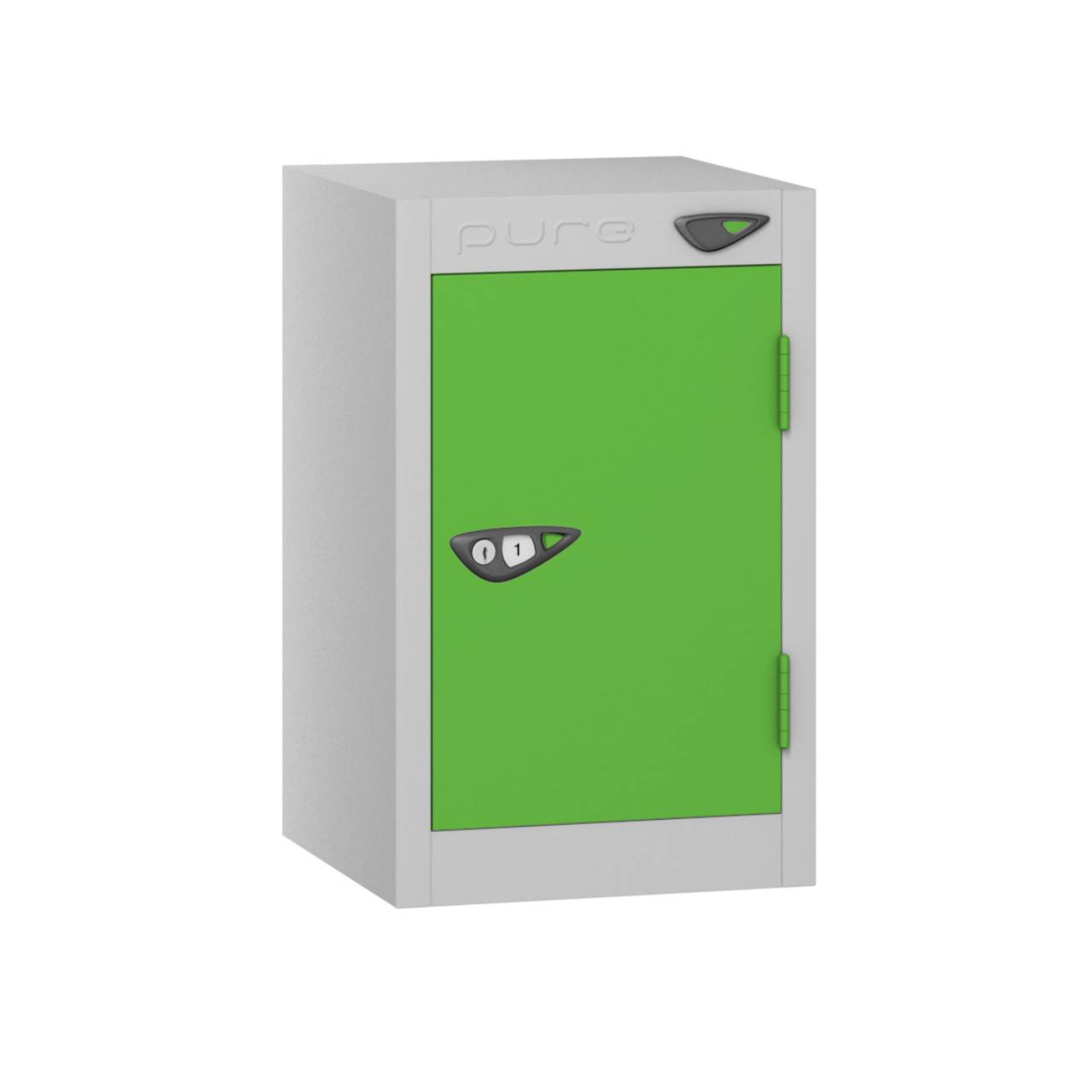 Pure Compact Quarto 1 Door 1 Comp Locker, Silver Carcass, Green Door