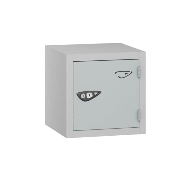 Pure Compact Cube 1 Door 1 Comp Locker, Silver Carcass, Silver Door