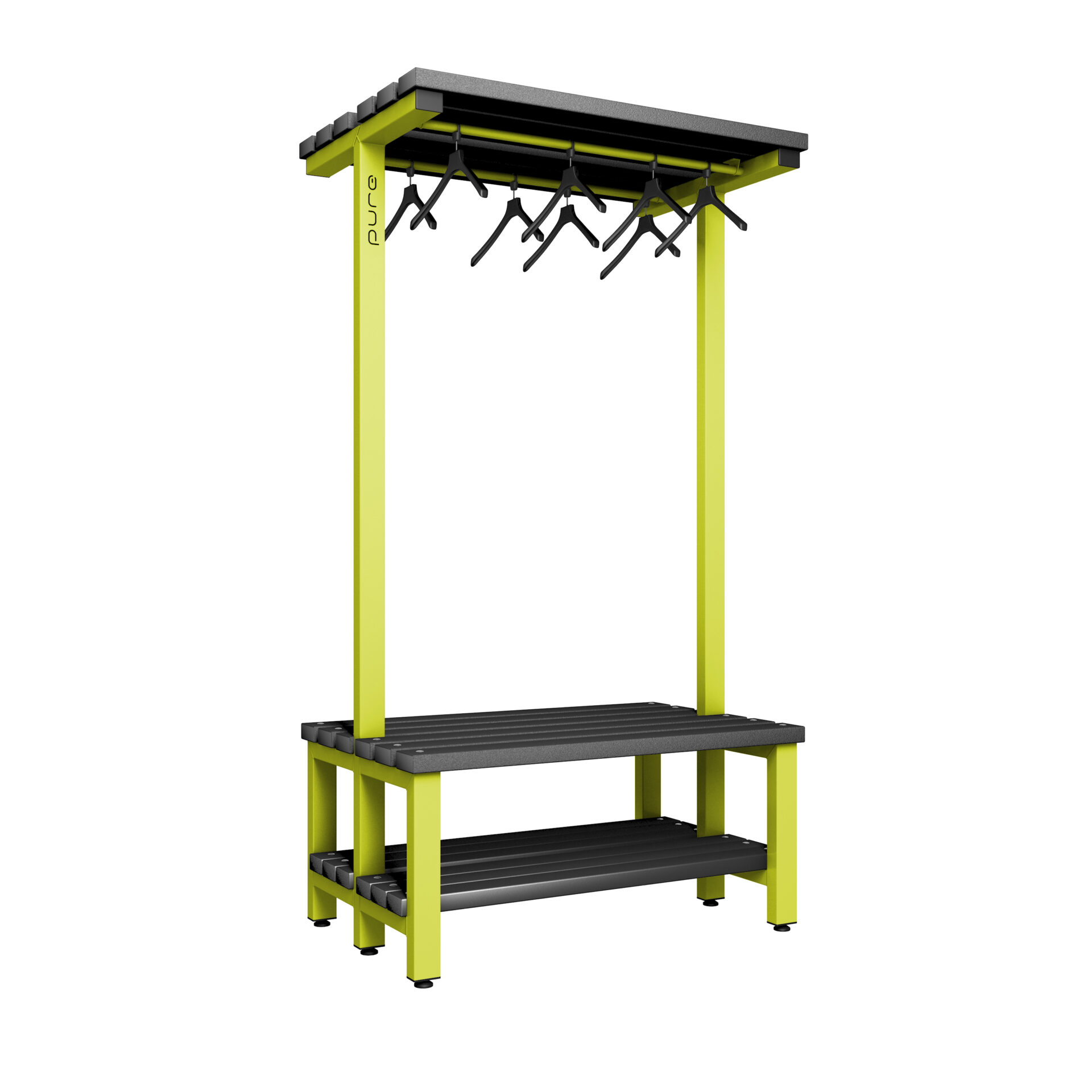 Pure Carbon Zero Double Sided 1000mm Overhead Hanging Bench With Shoe Shelf