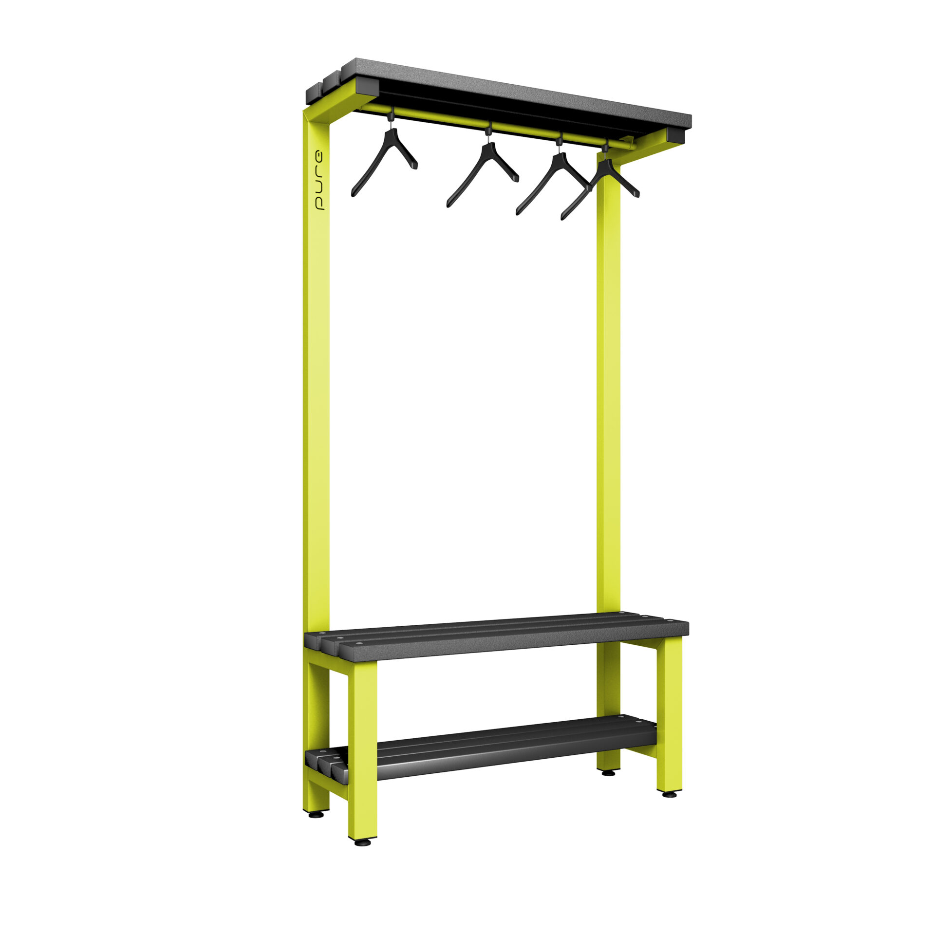 Pure Carbon Zero Single Sided 1000mm Overhead Hanging Bench With Shoe Shelf