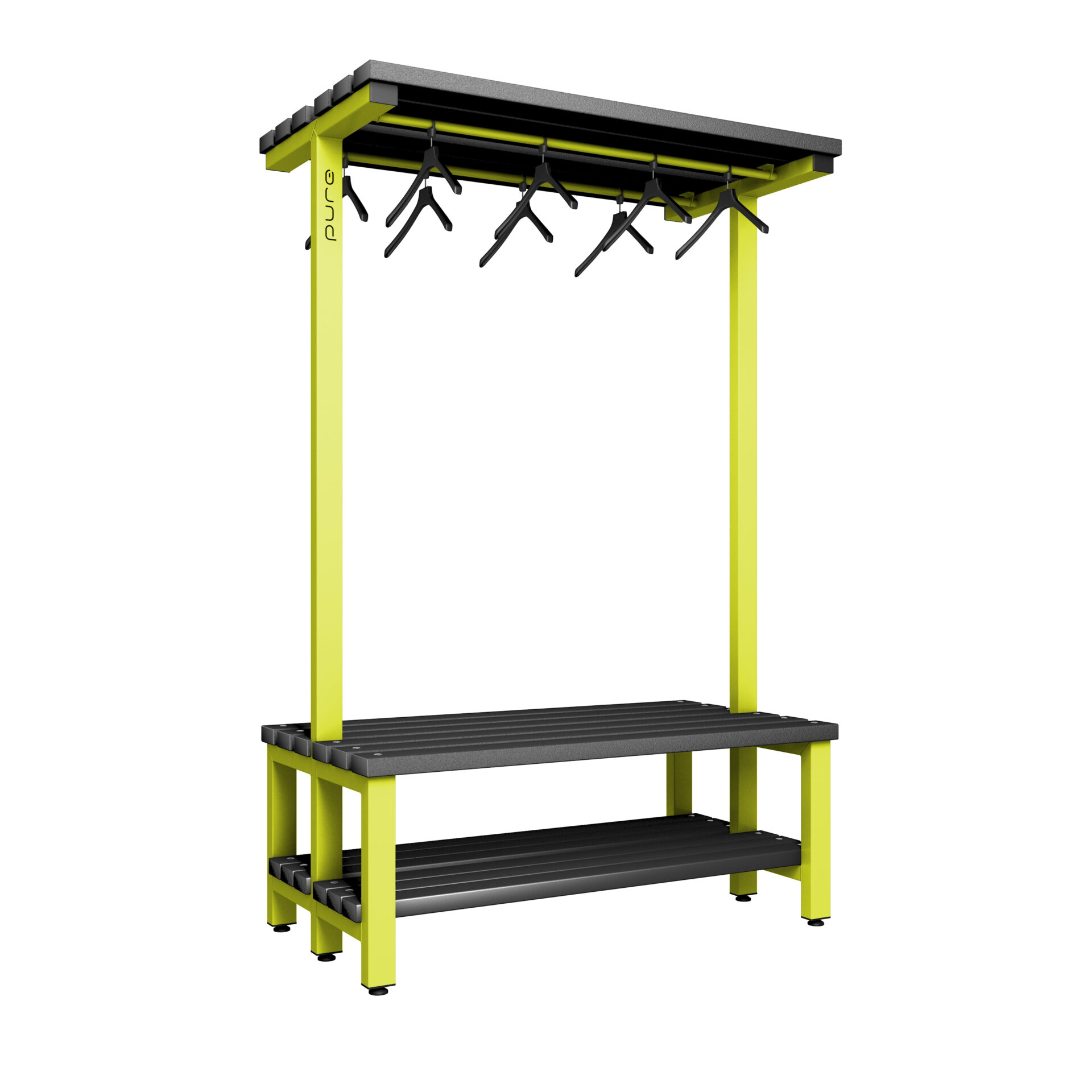 Pure Carbon Zero Double Sided 1200mm Overhead Hanging Bench With Shoe Shelf