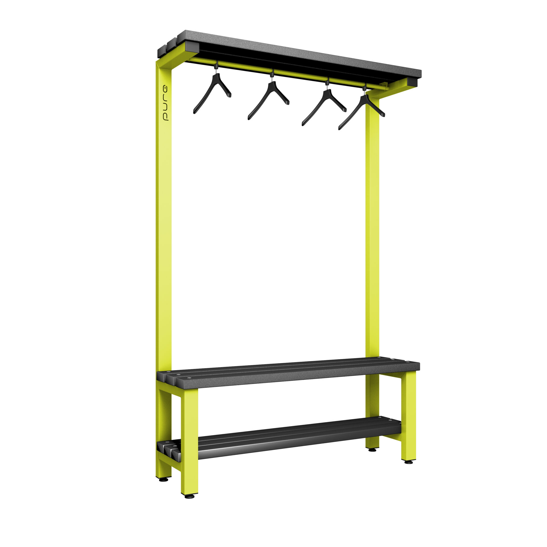 Pure Carbon Zero Single Sided 1200mm Overhead Hanging Bench With Shoe Shelf