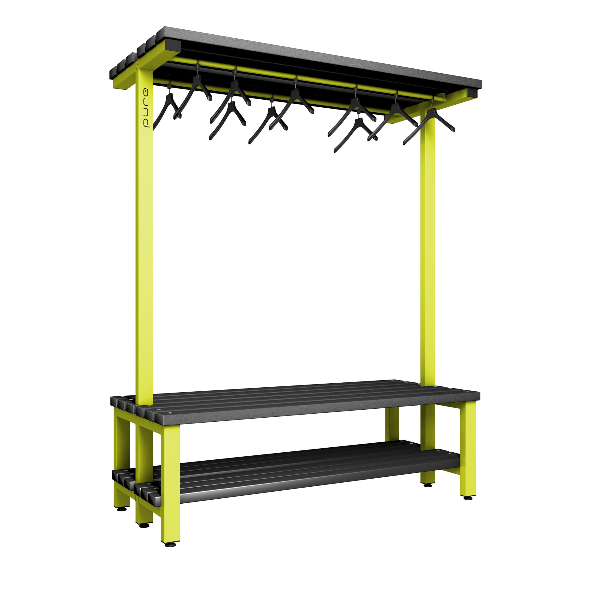Pure Carbon Zero Double Sided 1500mm Overhead Hanging Bench With Shoe Shelf