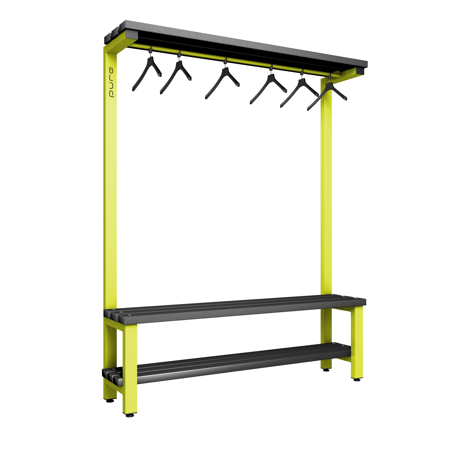 Pure Carbon Zero Single Sided 1500mm Overhead Hanging Bench With Shoe Shelf