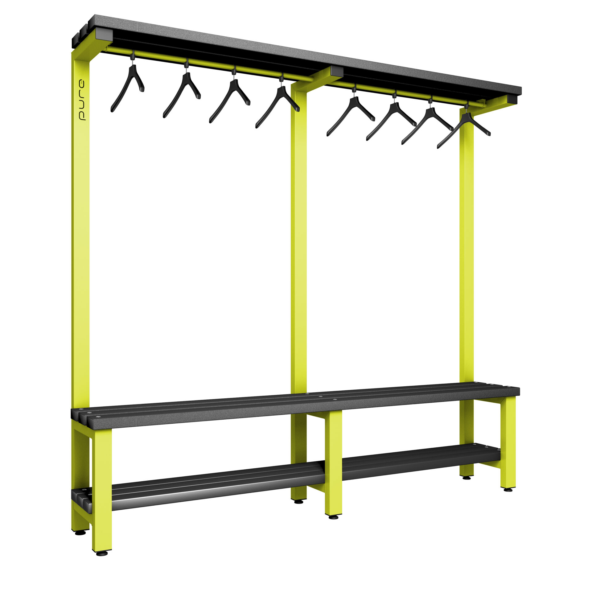 Pure Carbon Zero Single Sided 2000mm Overhead Hanging Bench With Shoe Shelf