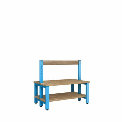 Pure 1000 Low Bench Wood Shelf Dbl Cornflower Blue