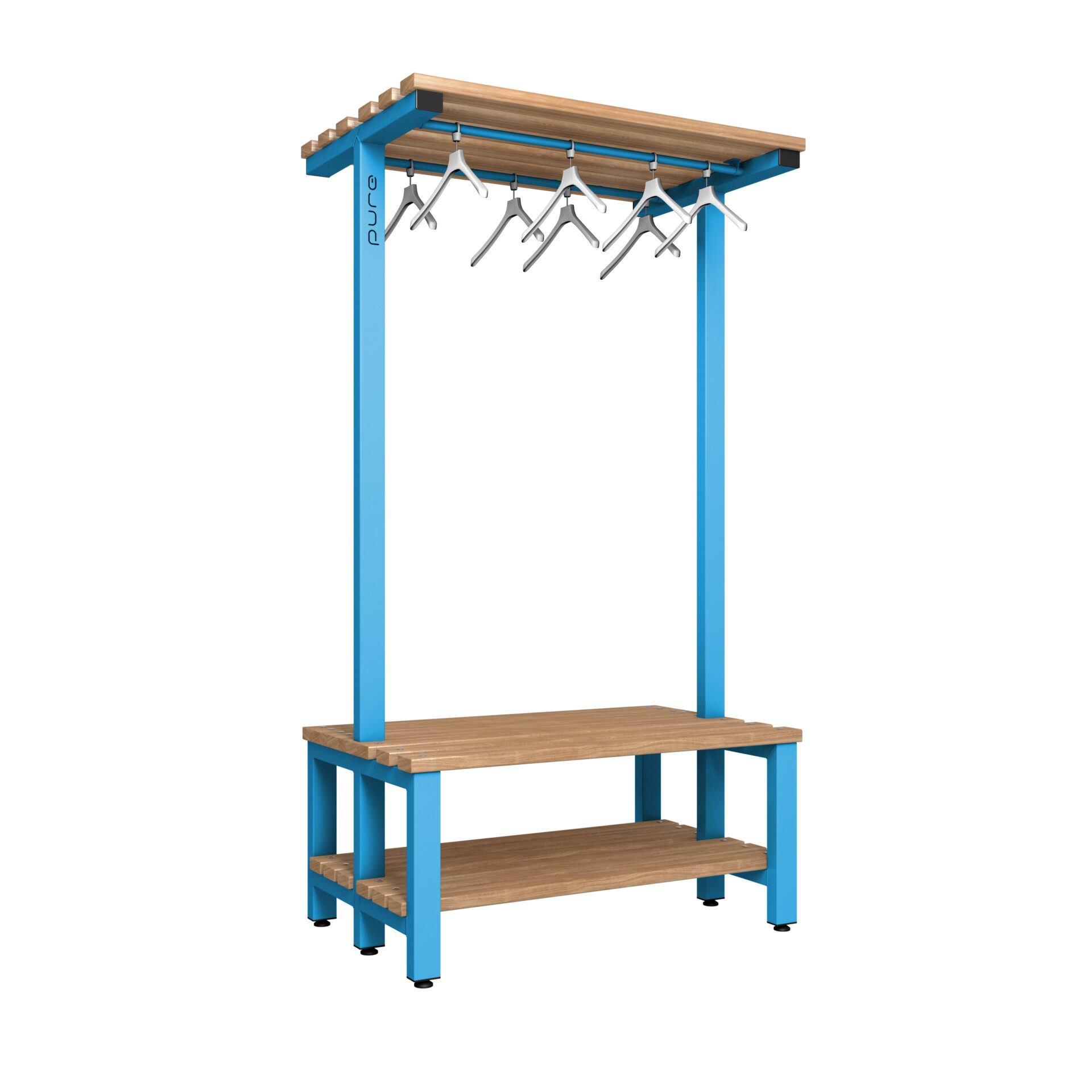 Pure 1000 Square Hanging Bench Dbl Wood Cornflower Blue