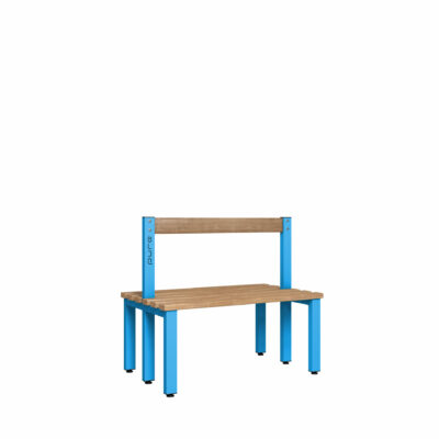 Pure 1000 Square Low Bench Dbl Wood Cornflower Blue