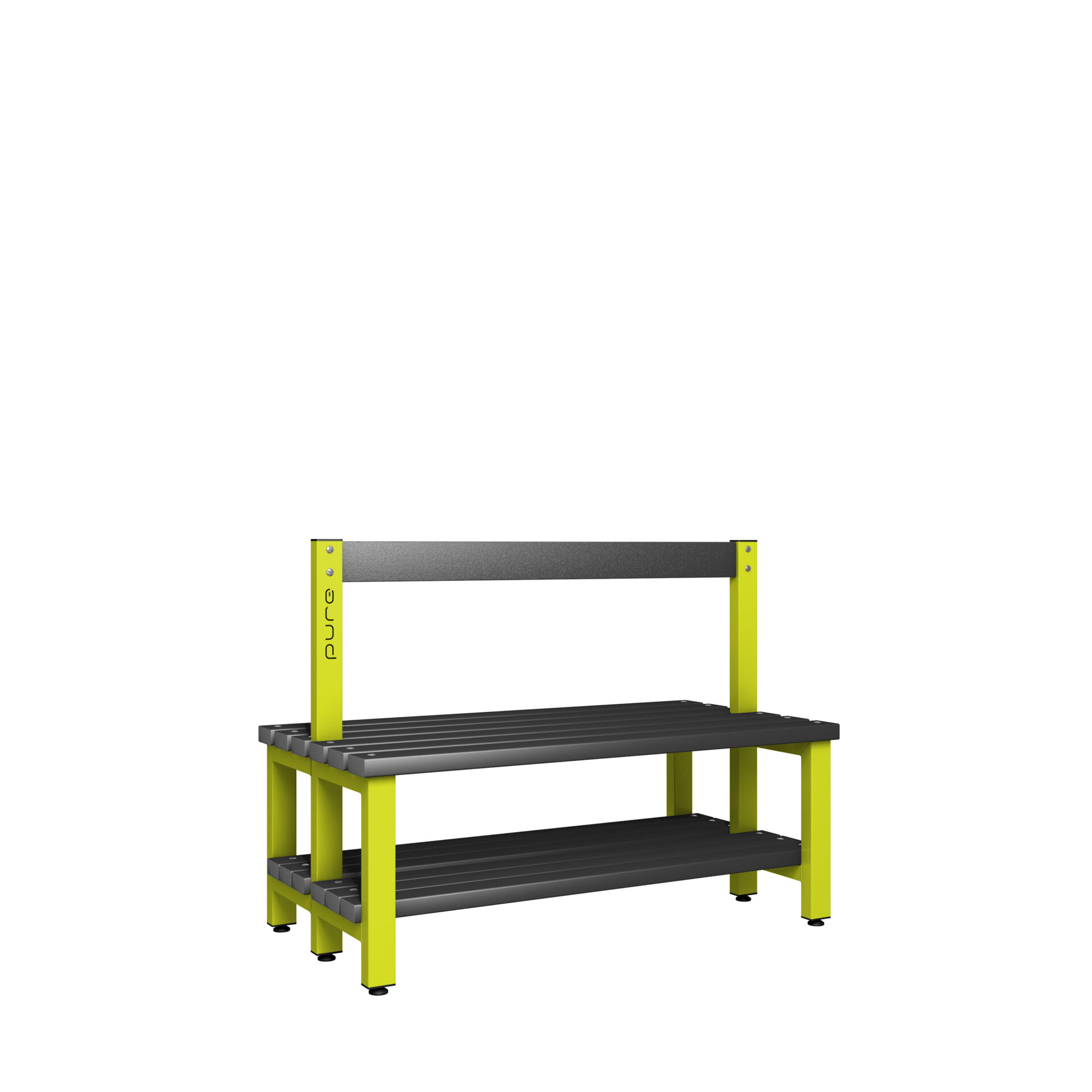 Pure Carbon Zero Double Sided 1200mm Low Height Back Rest Bench With Shoe Shelf
