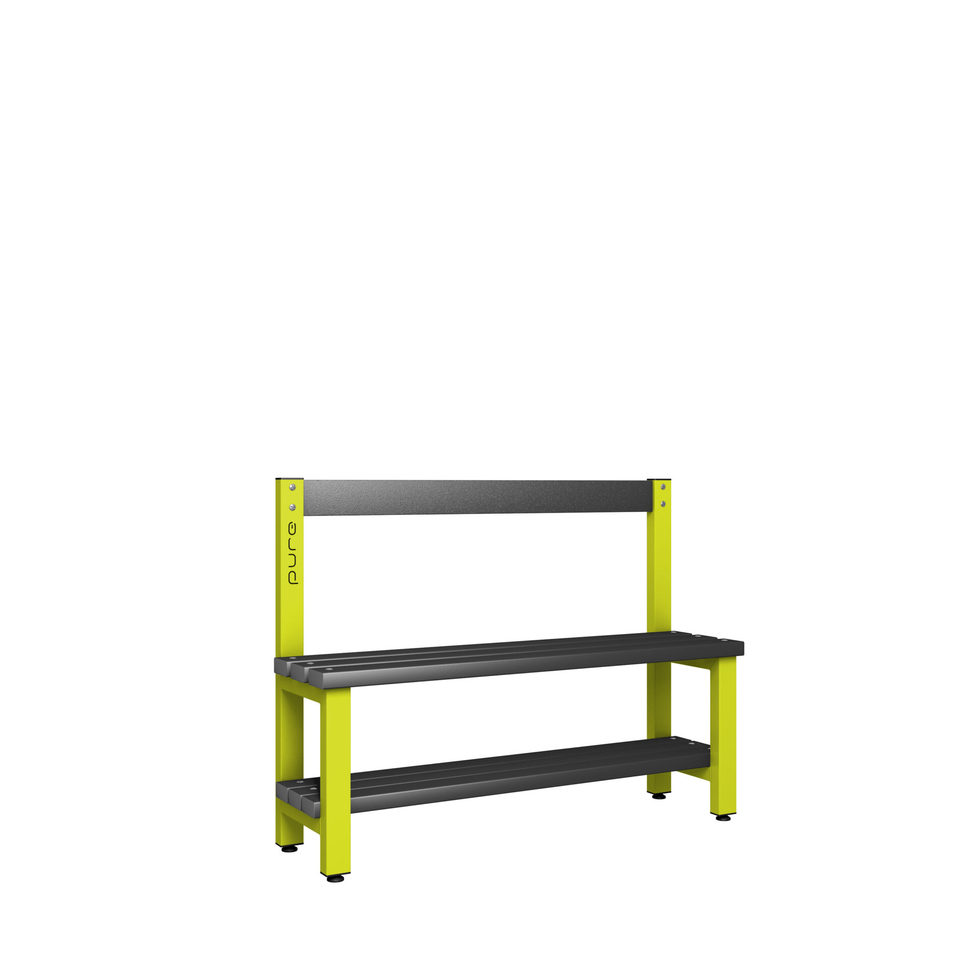 Pure Carbon Zero Single Sided 1200mm Low Height Back Rest Bench With Shoe Shelf