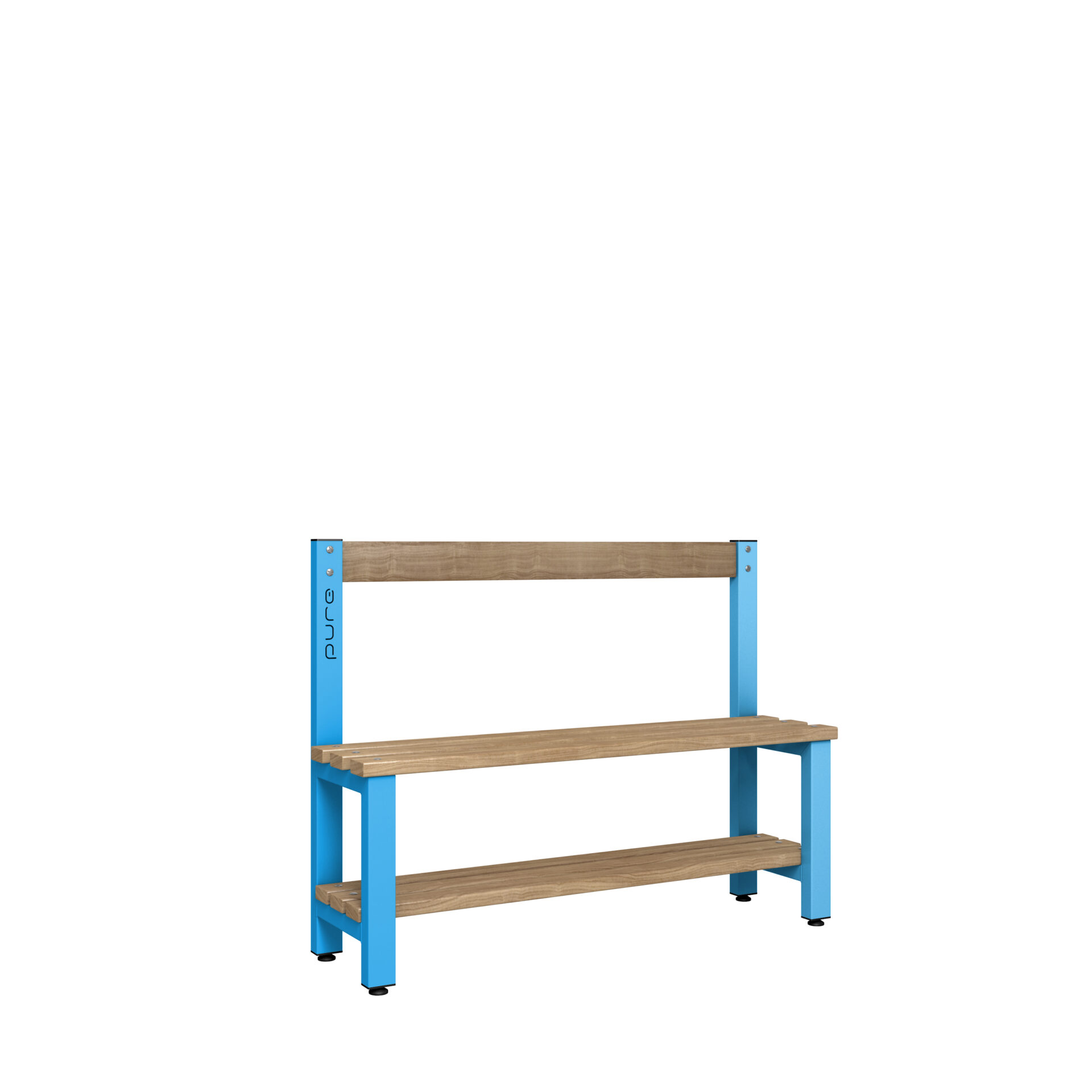 Pure 1200 Low Bench Wood Shelf Cornflower Blue