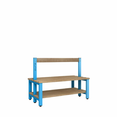Pure 1200 Low Bench Wood Shelf Dbl Cornflower Blue