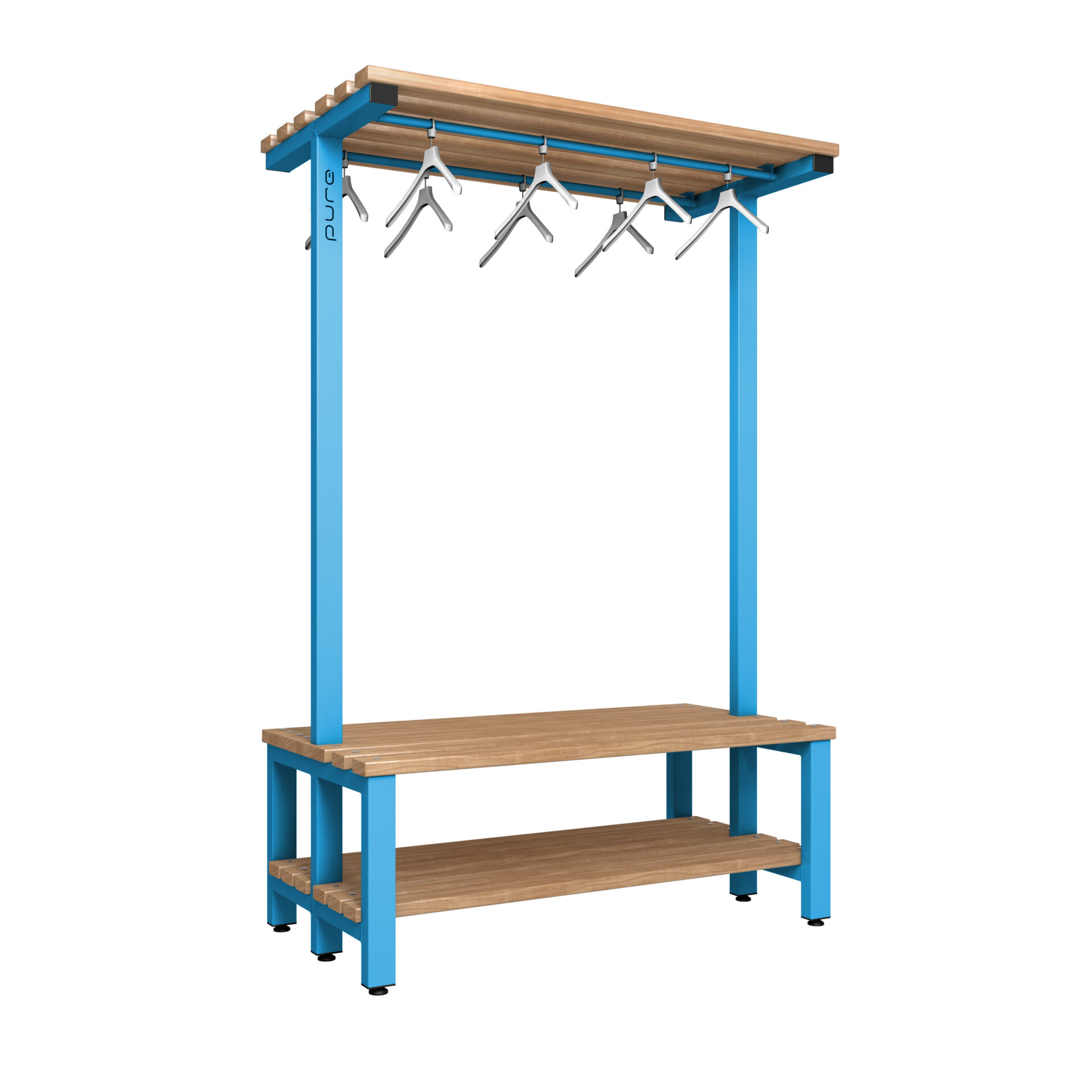 Pure 1200 Square Hanging Bench Dbl Wood Cornflower Blue