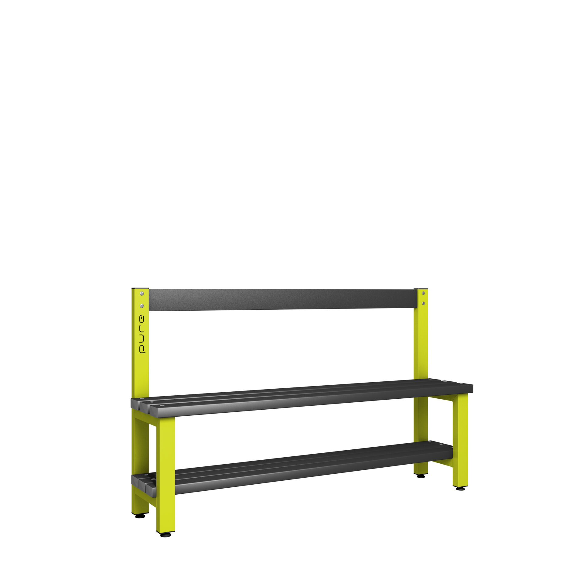 Pure Carbon Zero Single Sided 1500mm Low Height Back Rest Bench With Shoe Shelf