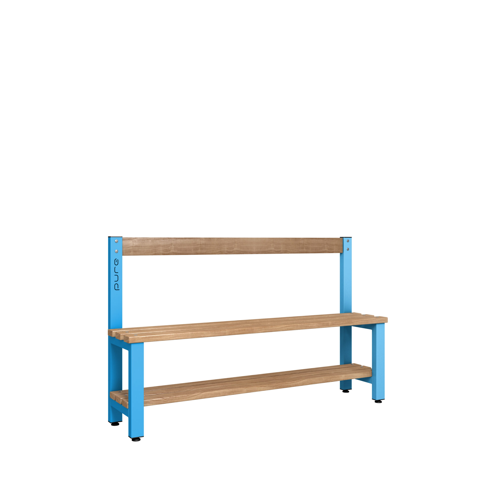 Pure 1500 Low Bench Wood Shelf Cornflower Blue