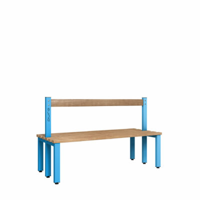 Pure 1500 Square Low Bench Dbl Wood Cornflower Blue
