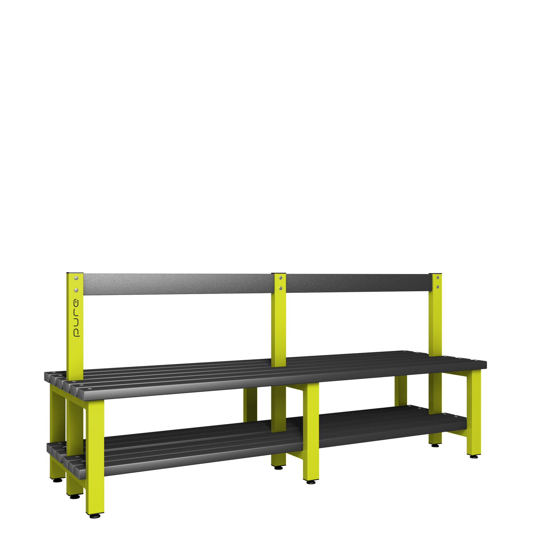 Pure Carbon Zero Double Sided 2000mm Low Height Back Rest Bench With Shoe Shelf