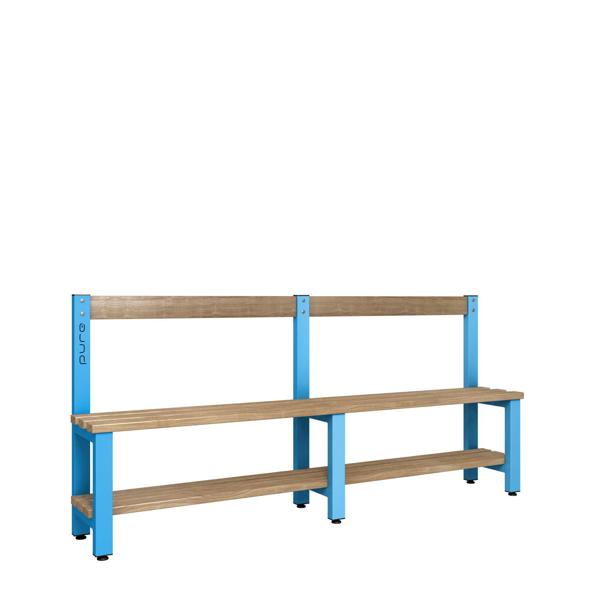 Pure 2000 Low Bench Wood Shelf Cornflower Blue