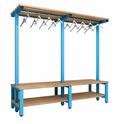 Pure 2000 Square Hanging Bench Dbl Wood Cornflower Blue