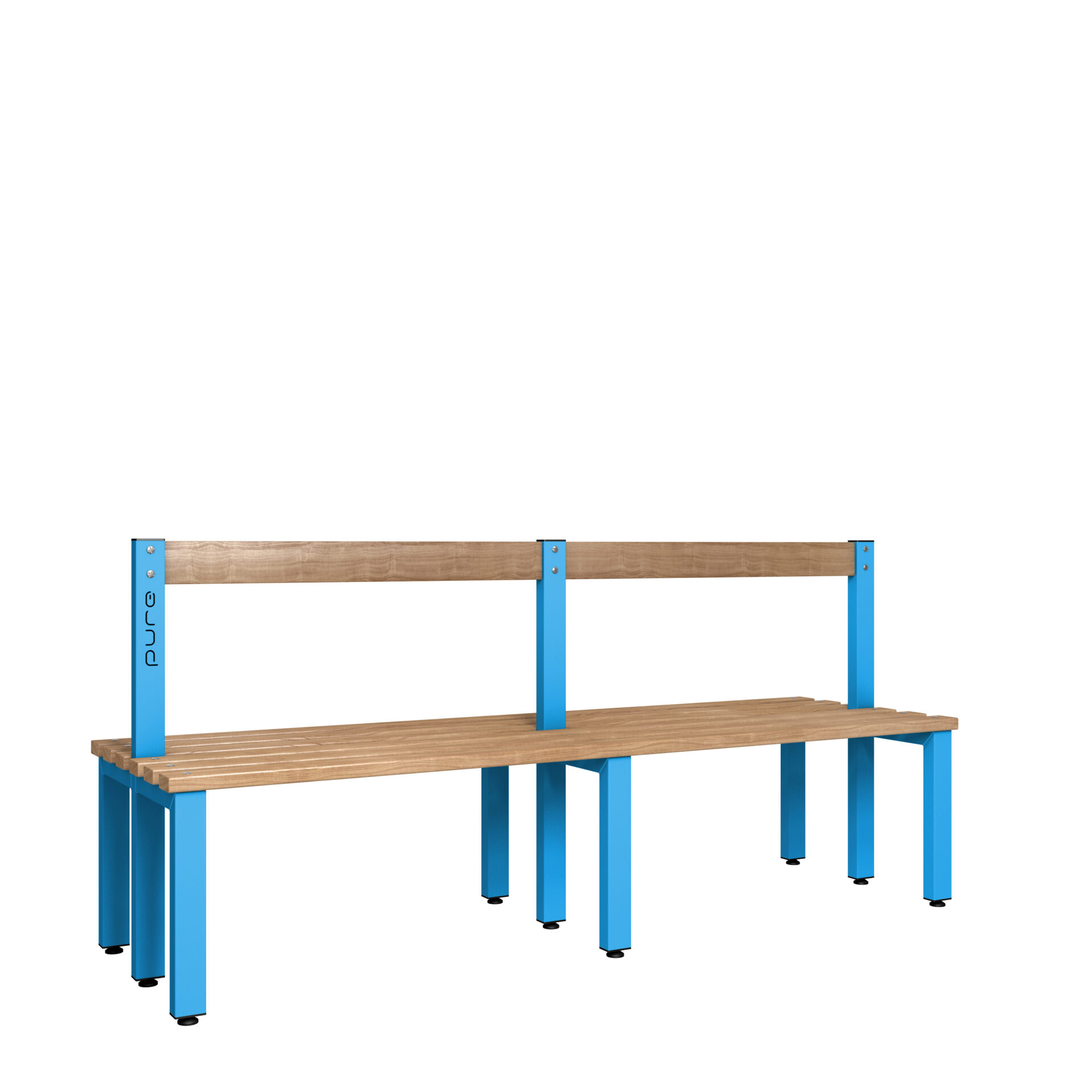 Pure 2000 Square Low Bench Dbl Wood Cornflower Blue